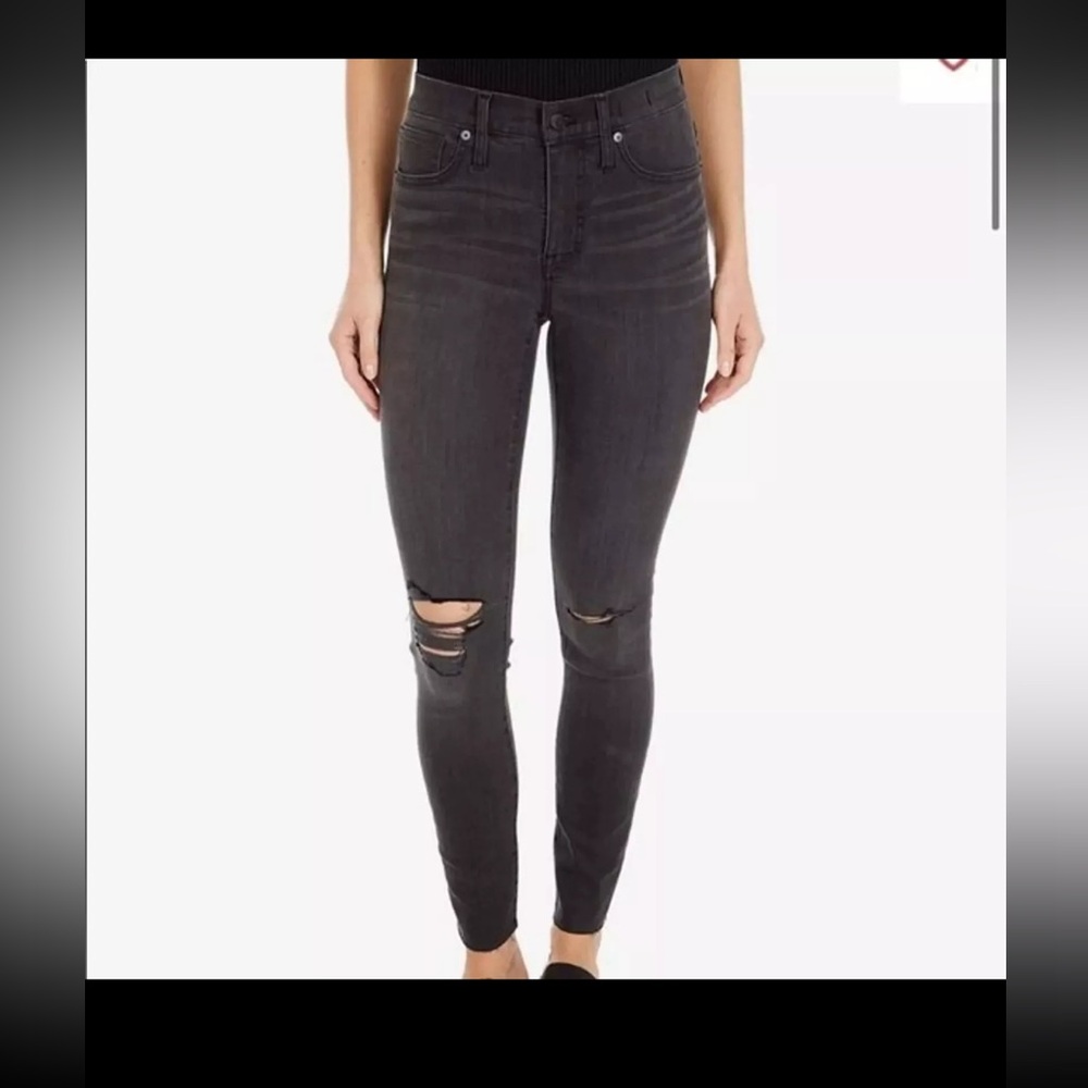 Madewell 9" high rise skinny distressed jeans size 26